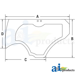 A-FYA00001499: John Deere Lower Door Glass A-FYA00001499: John Deere Lower Door Glass