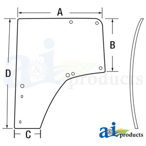 A-L174348: John Deere Cab Door Glass A-L174348: John Deere Cab Door Glass