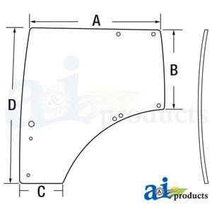 A-L212967: John Deere Cab Door Glass A-L212967: John Deere Cab Door Glass