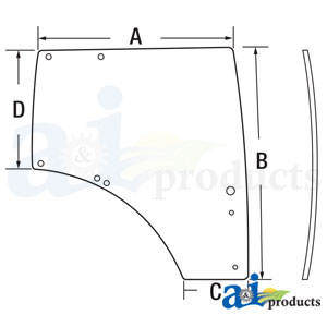 A-L212968: John Deere Cab Door Glass A-L212968: John Deere Cab Door Glass