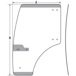 Case-IH MT40430148 Cab Door Glass, LH