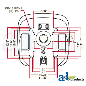 B1LGT125 Seat Bolt Pattern